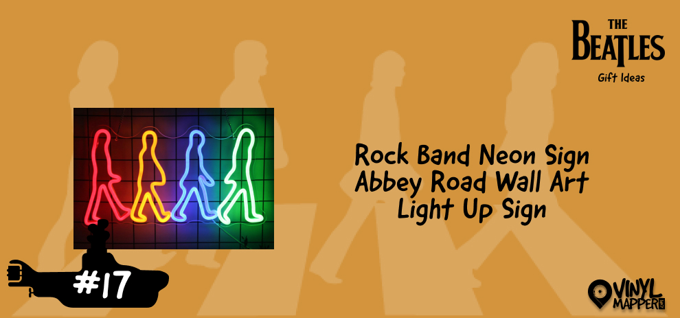 Rock Band Neon Sign Abbey Road Wall Art Light-Up Sign - Creative Presents for the Beatles Devotee