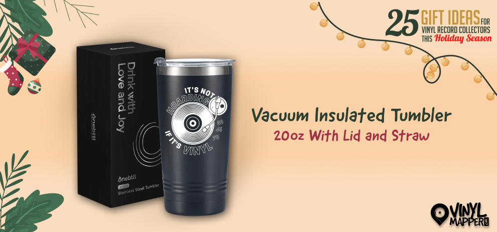 Christmas Gift Ideas Mugs for Vinyl Enthusiasts Vacuum Insulated Tumbler 20oz With Lid and Straw