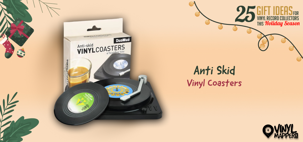What to Buy a Vinyl Record Collector for Christmas Anti Skid Vinyl Coasters