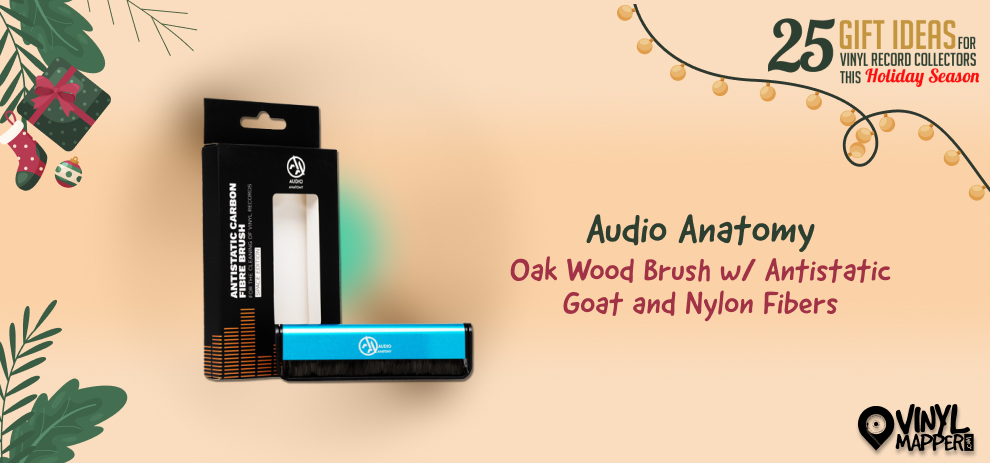 Best Vinyl Accessories to Give This Christmas Audio Anatomy – Oak Wood Brush with Antistatic Goat and Nylon Fibers