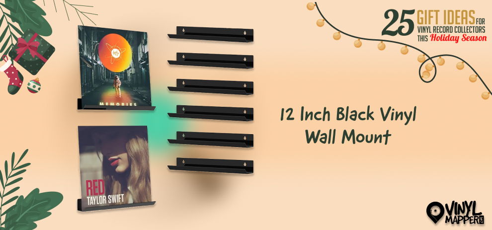 Unique Christmas Gifts for Vinyl Record Collectors 12 Inch Black Vinyl Wall Mount