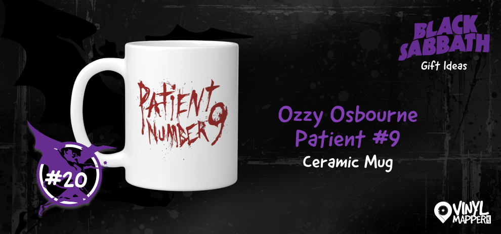 Funny Black Sabbath Gifts for the Holidays - Ozzy Osbourne “Patient #9” Ceramic Mug
