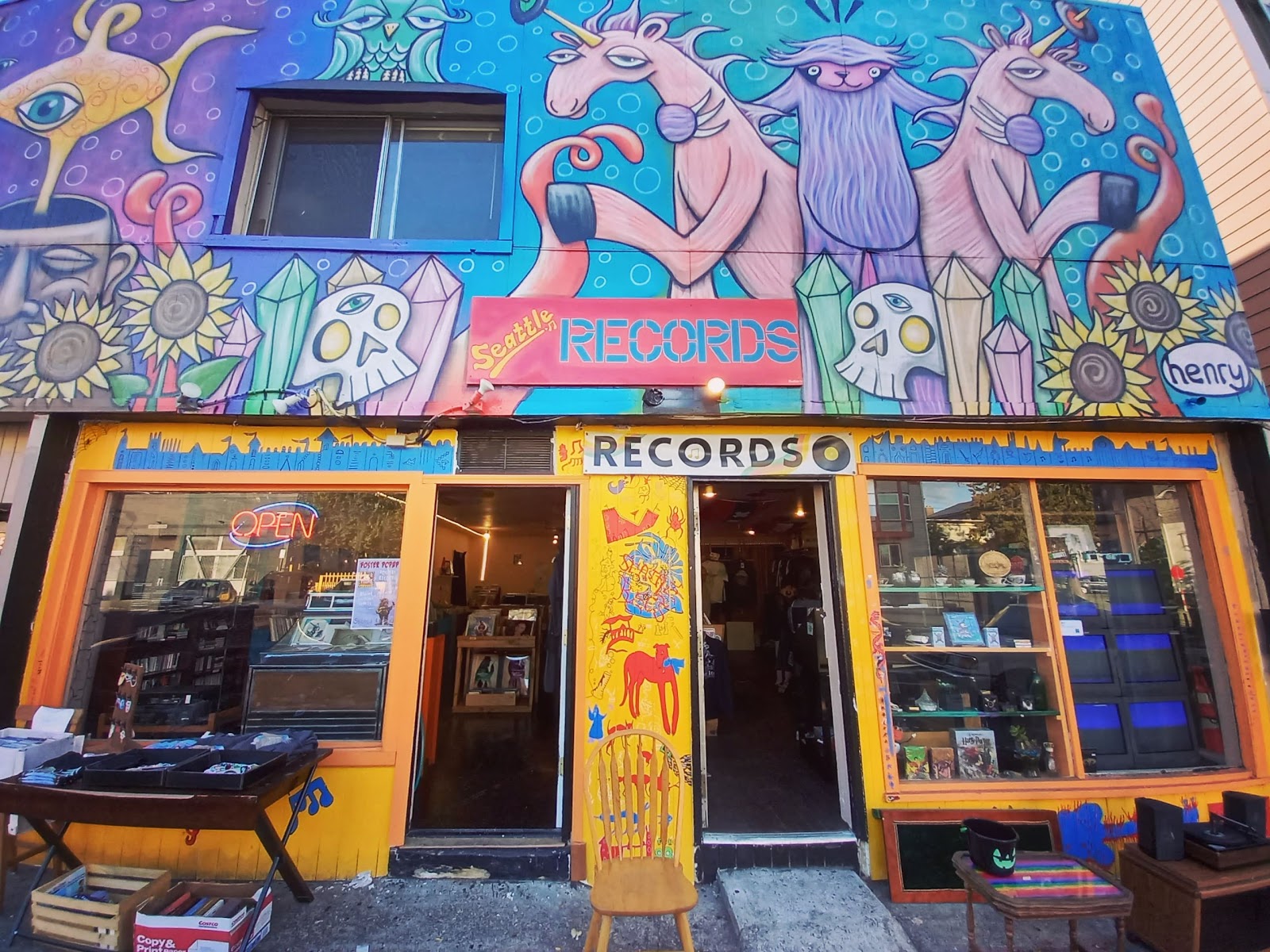 Seattle Records and CDs cassettes band shirts